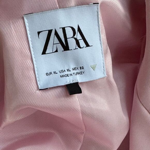 ZARA WOMAN SS23 PINK STRAIGHT CUT BLAZER XL - Picture 7 of 7
